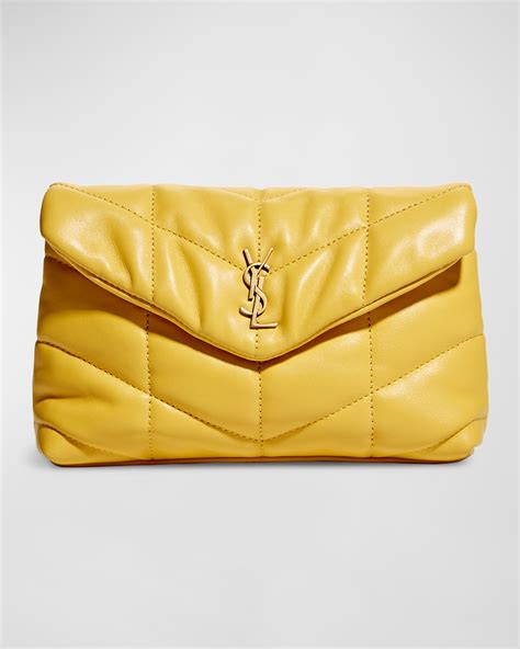 saint laurent puffer small ysl quilted pouch clutch bag|Saint Laurent Lou Puffer YSL Pouch in Quilted Leather.